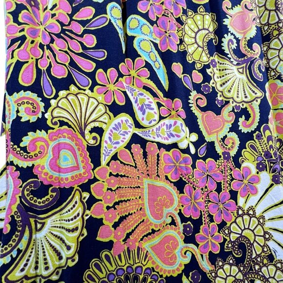 Trina Turk Sz 6 Mini Dress Floral Hippie Boho Kaleidoscope Lined Sleeves Stretch - Picture 3 of 12